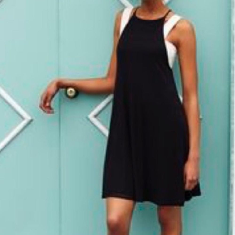 Decree Elegant Black Sleeveless Swing Dress In Size Large